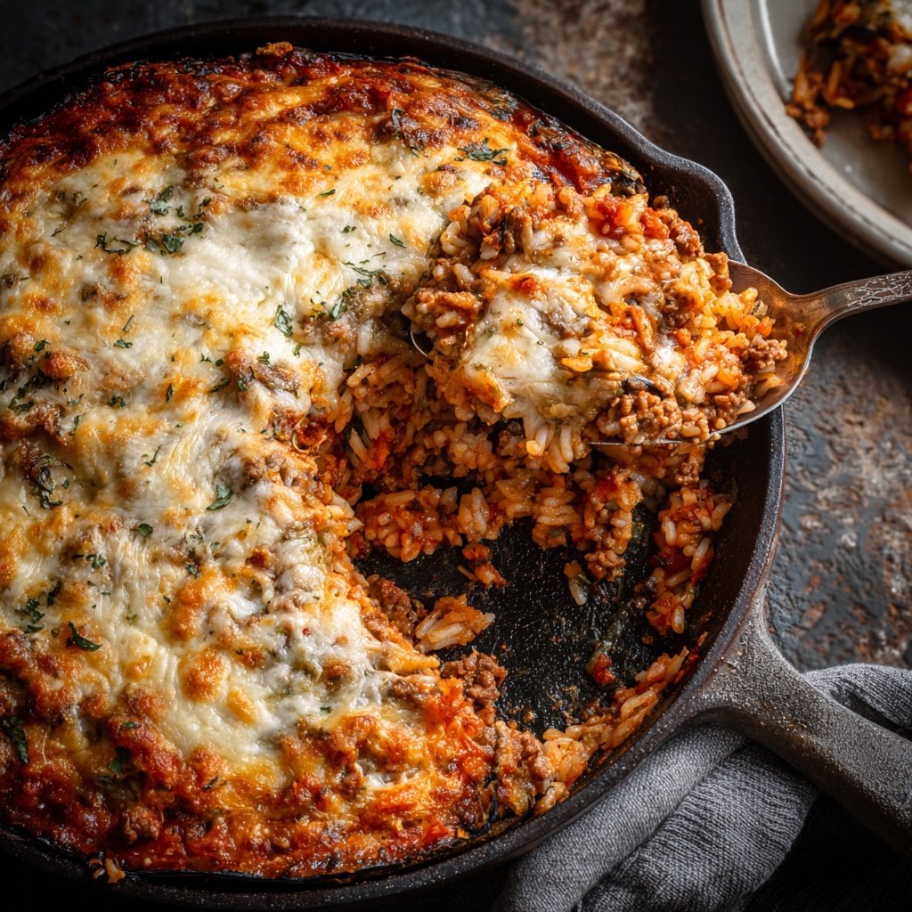 Ground Beef And Rice Stuffed Eggplant