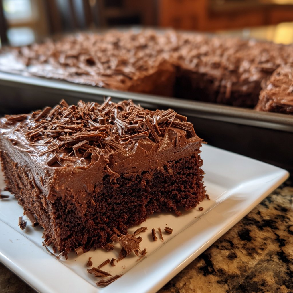 Moist Chocolate Sheet Cake With Chocolate Frosting
