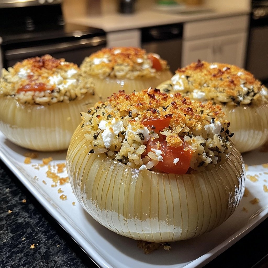 Greek Stuffed Onions