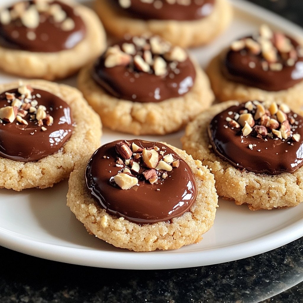 Hazelnut Thumbprint Cookies with Silky Ganache