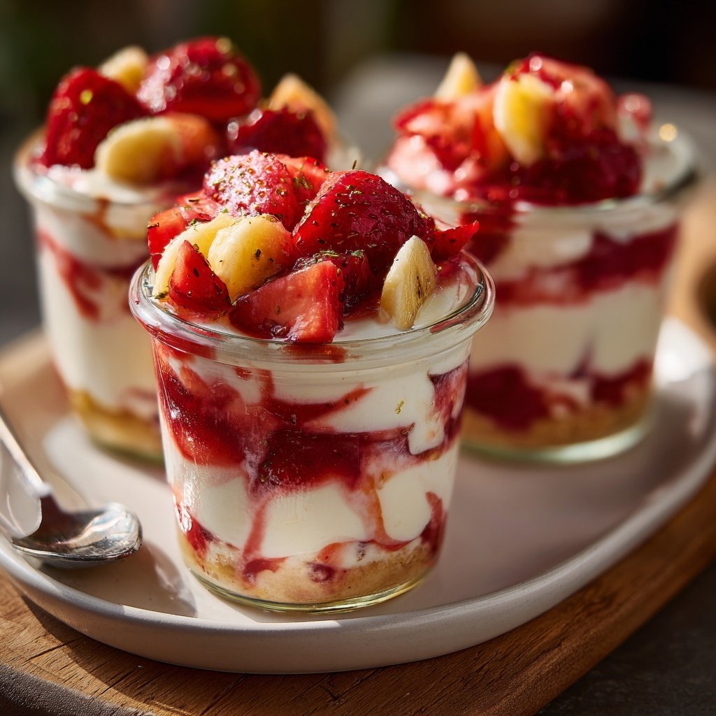 Strawberry Banana Yogurt Cups