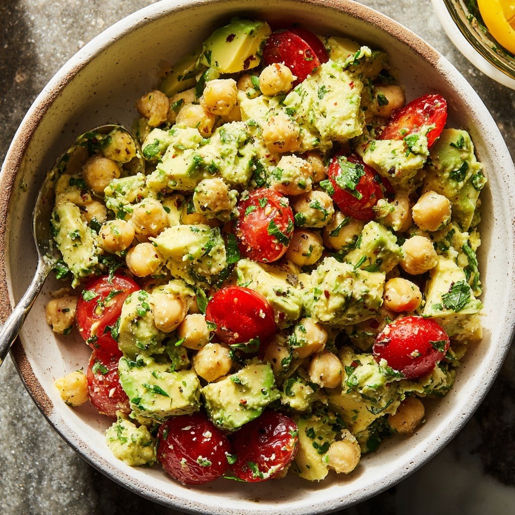 Healthy & Light Avocado Chickpea Salad