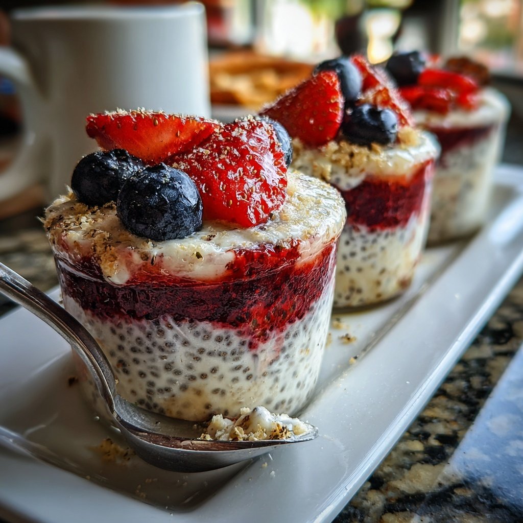 Valentines Breakfast Vanilla Berry Chia Cups