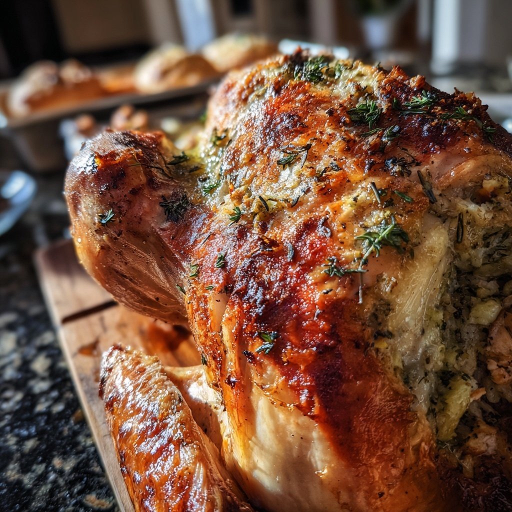 Seasonal & Festive Thanksgiving Herb Stuffed Turkey