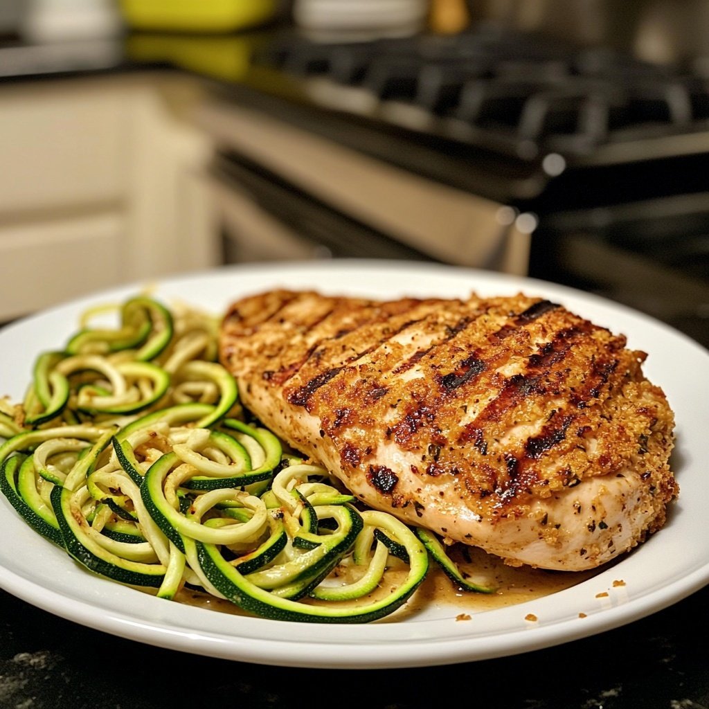 Chicken Breast with Zucchini Noodles