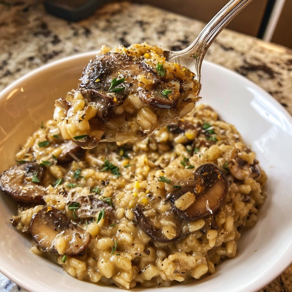 Creamy Mushroom Barley Risotto