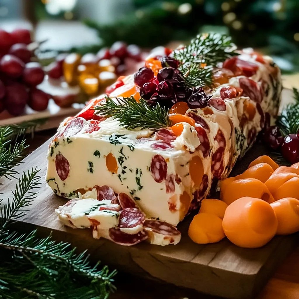 Holiday Antipasto Cheese Log
