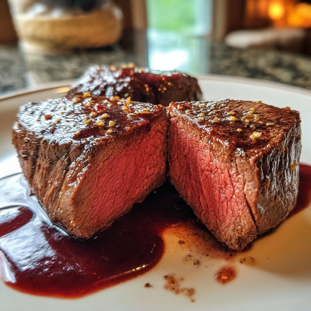 Romantic Filet Mignon with Red Wine Sauce