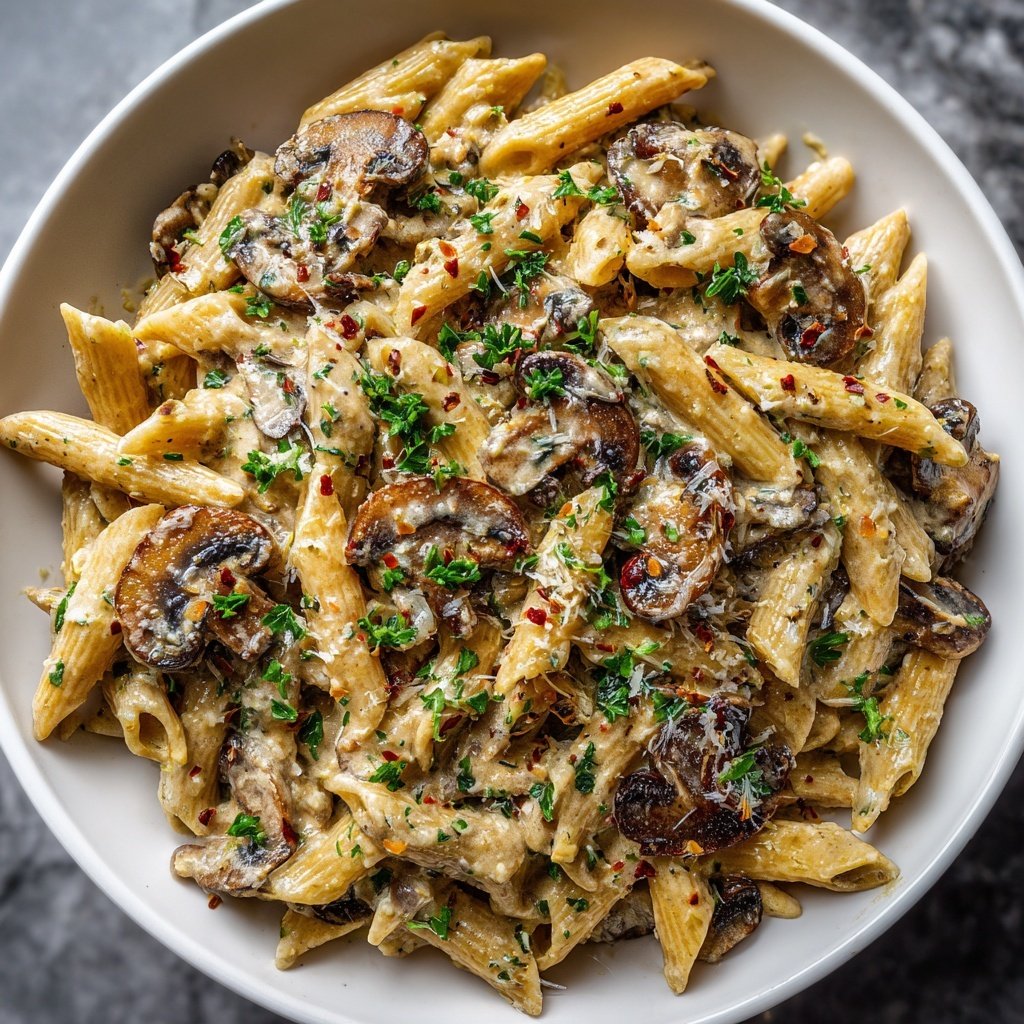 One Pot Creamy Mushroom Pasta