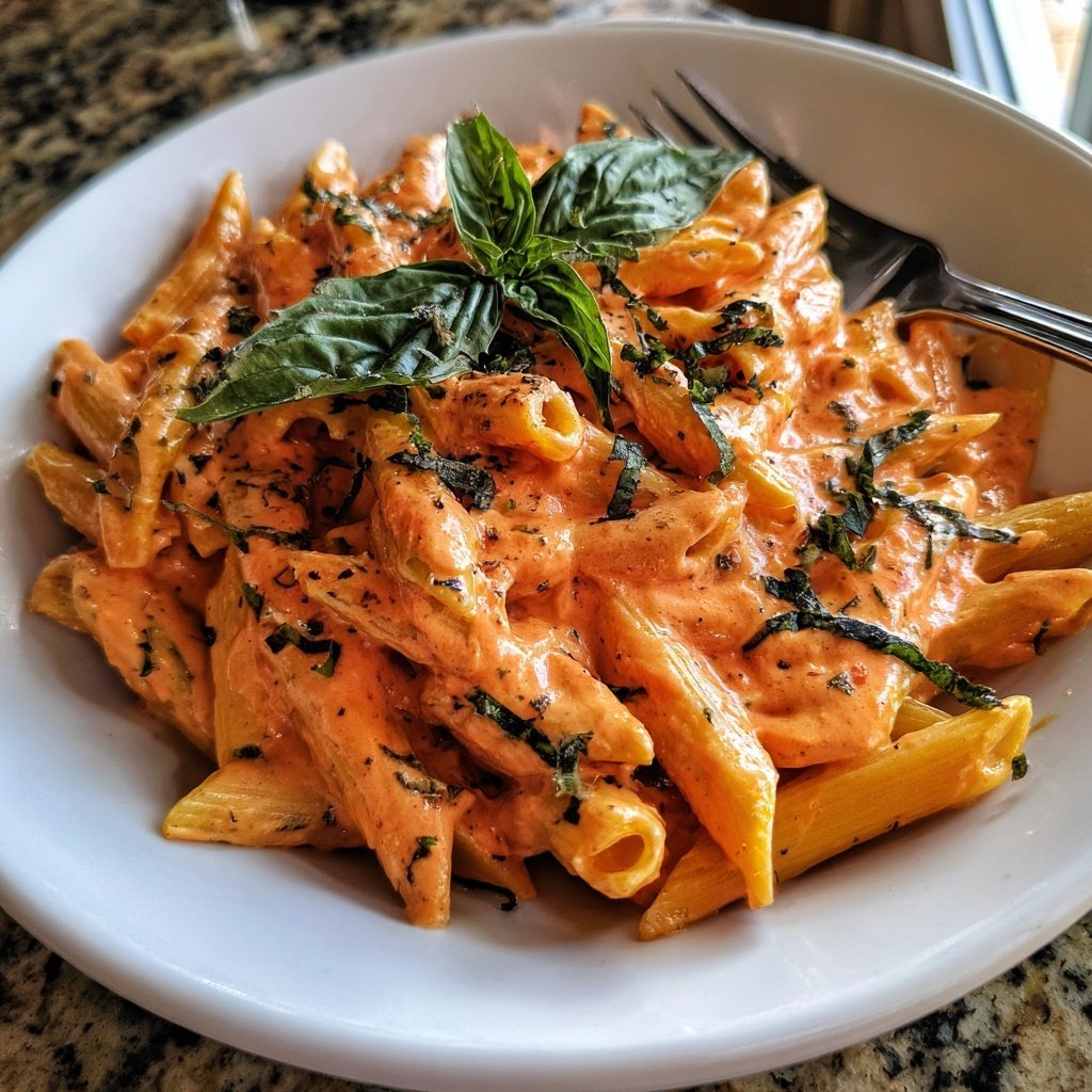 Pink Vodka Penne for Date Night