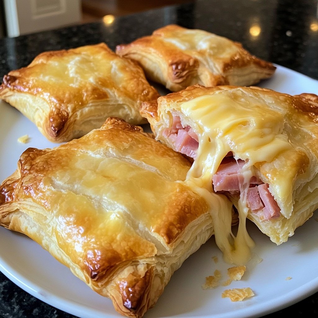 Ham and Cheese Puff Pastry Pockets