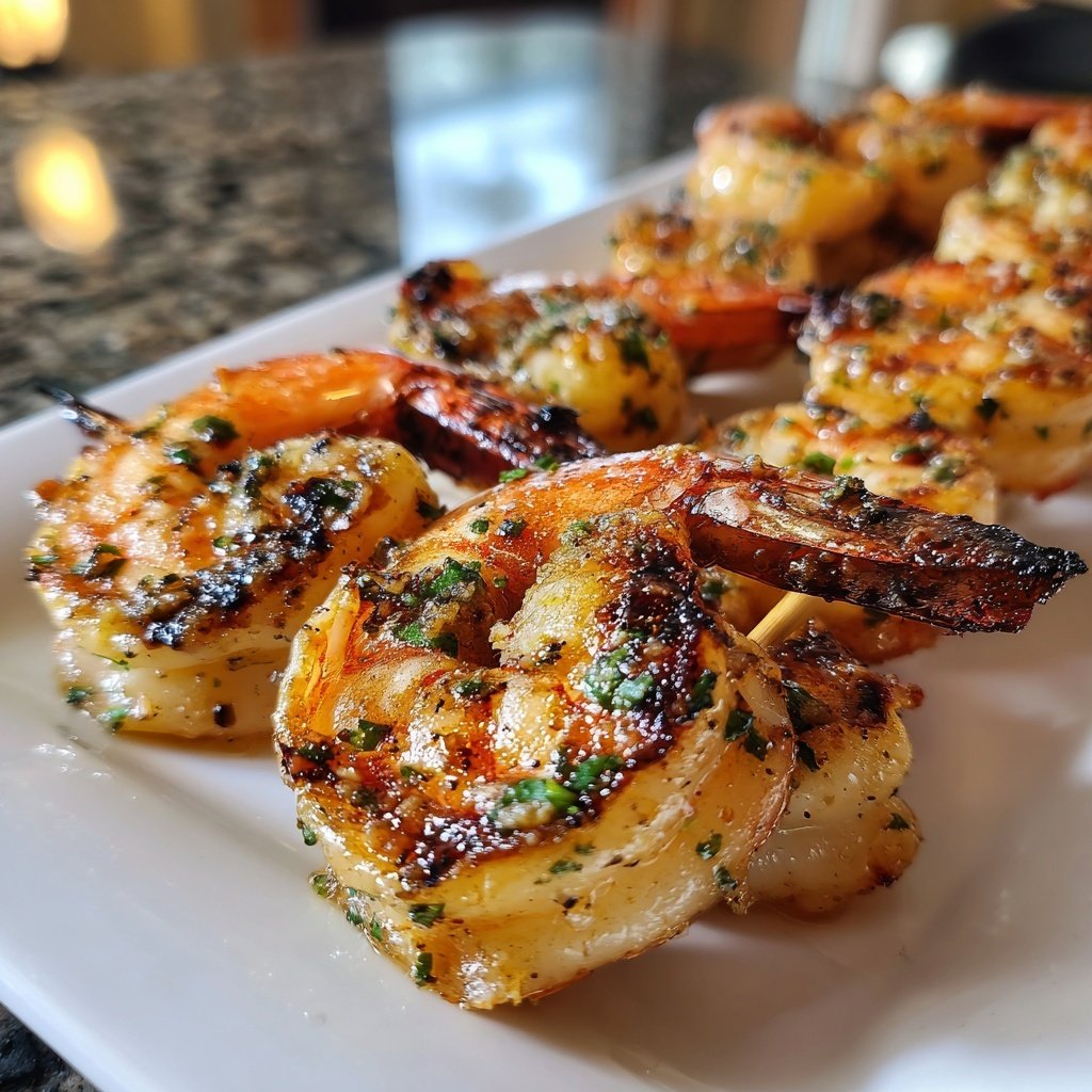 Honey Garlic Butter Shrimp Skewers