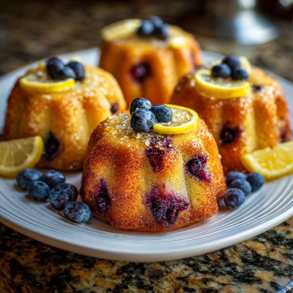 Lemon Blueberry Mini Bundt Cakes